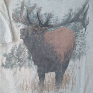 Vintage 90s Harlequin Elk Mule Deer Buck T-Shirt
